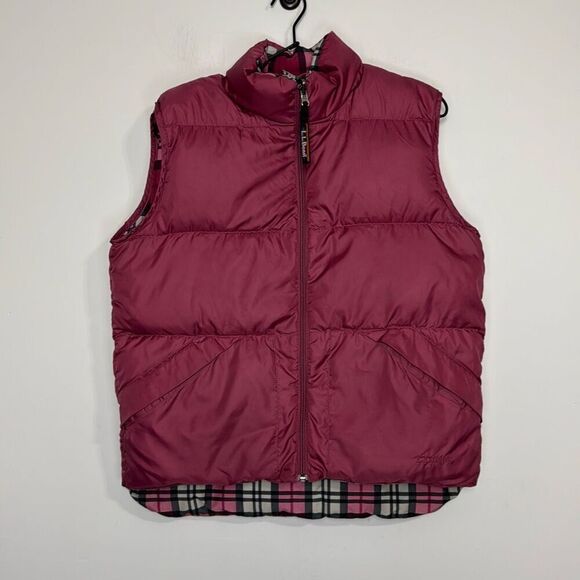 L.L. Bean Vintage Reversible Plaid Down Vest S - Picture 1 of 9